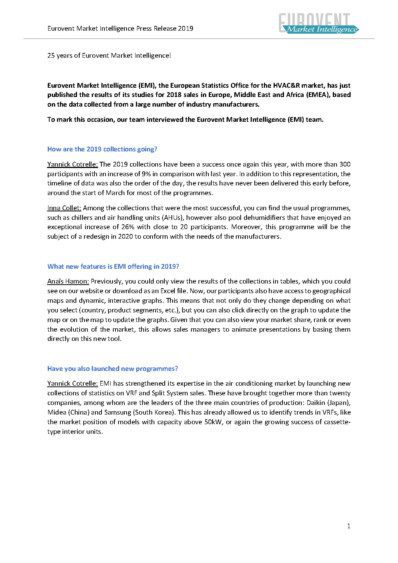 25 years of Eurovent Market Intelligence - Cover