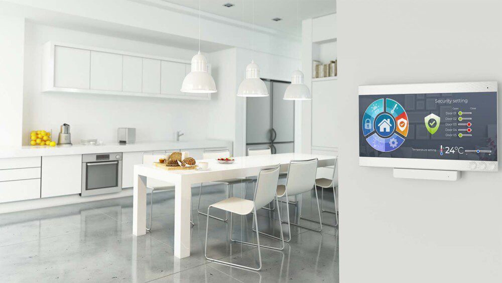 Home automation control station in a modern home