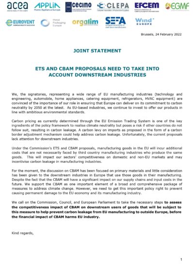 PP - 2022-02-24 - Joint open letter CBAM