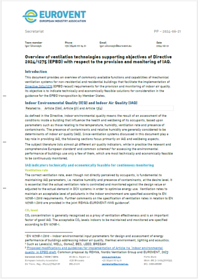 Overview of ventilation PP cover image Overview of ventilation PP cover image