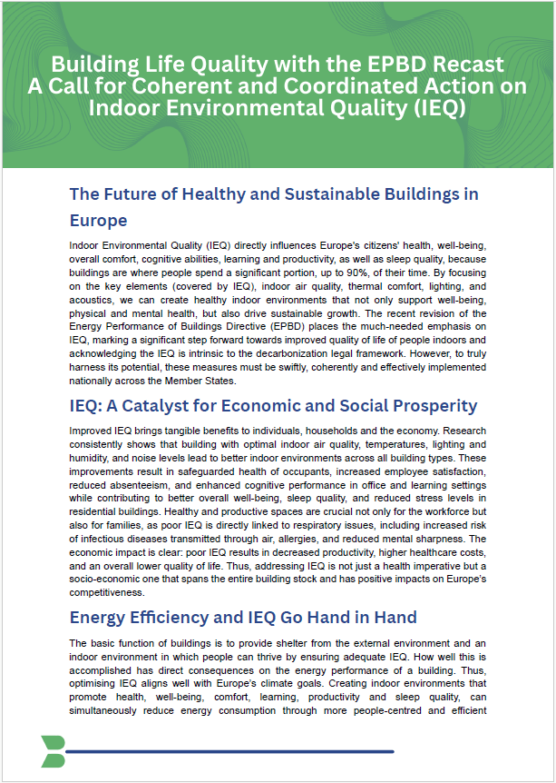 Call to action on IEQ