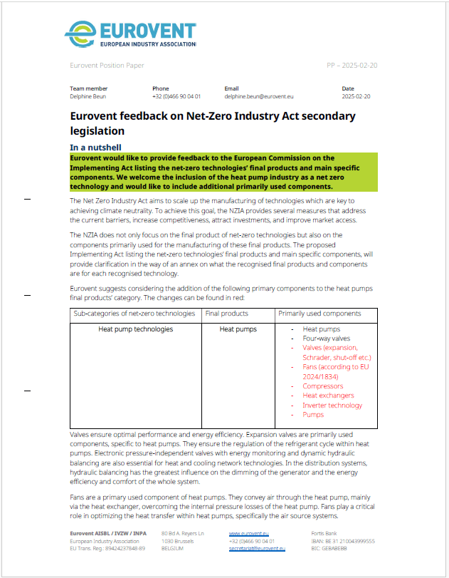 Feedback on implementing act