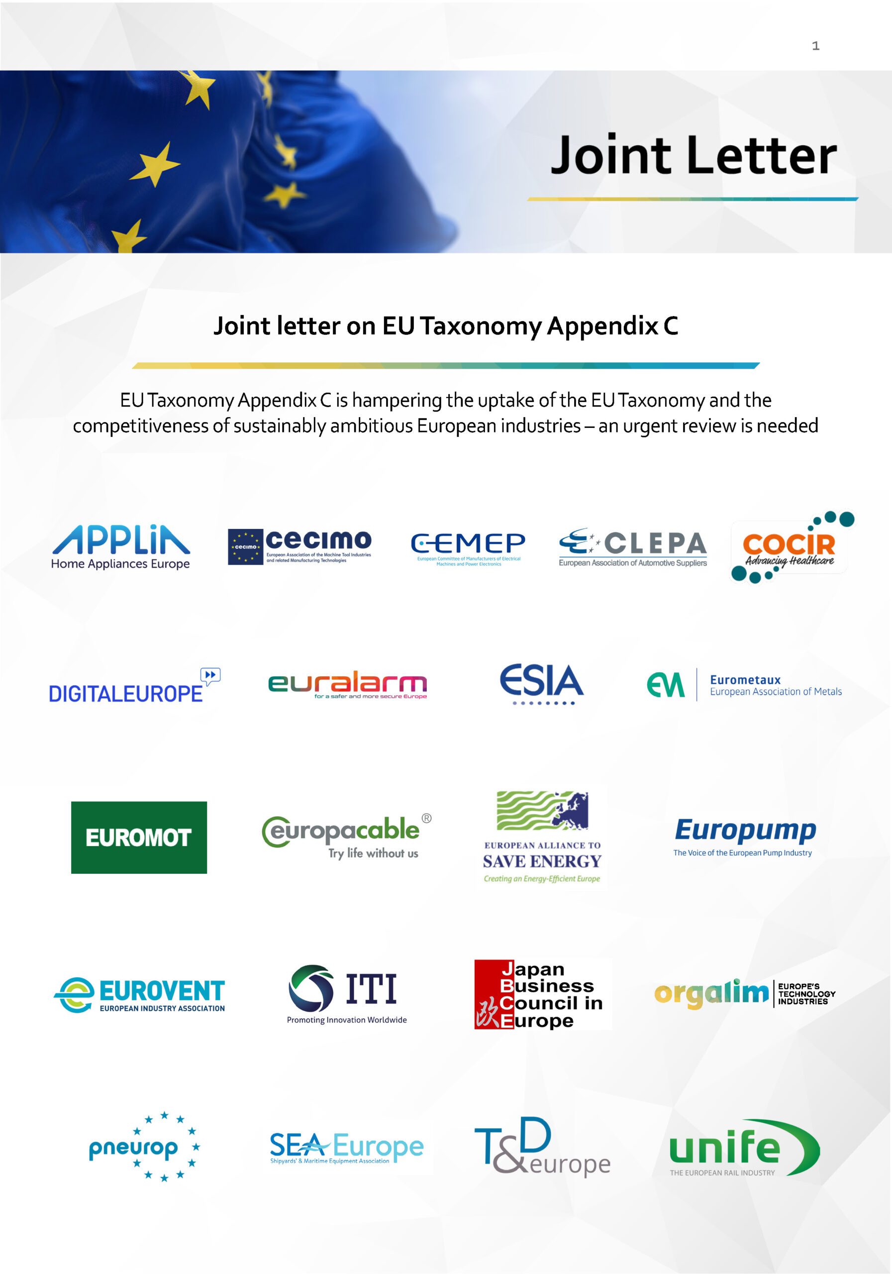 PP - 2025-02-25 - Joint Industry Letter EU Taxonomy Appendix C